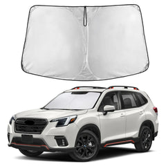 EcoNour front view sunshade covering Forester windshield for full protection