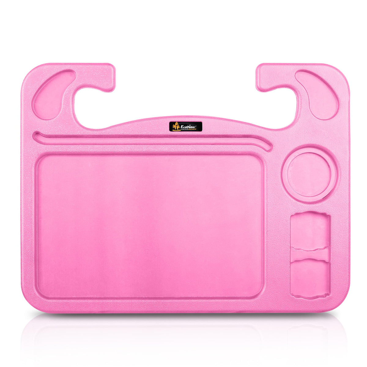 EcoNour pink tray front view showing full surface and benefits