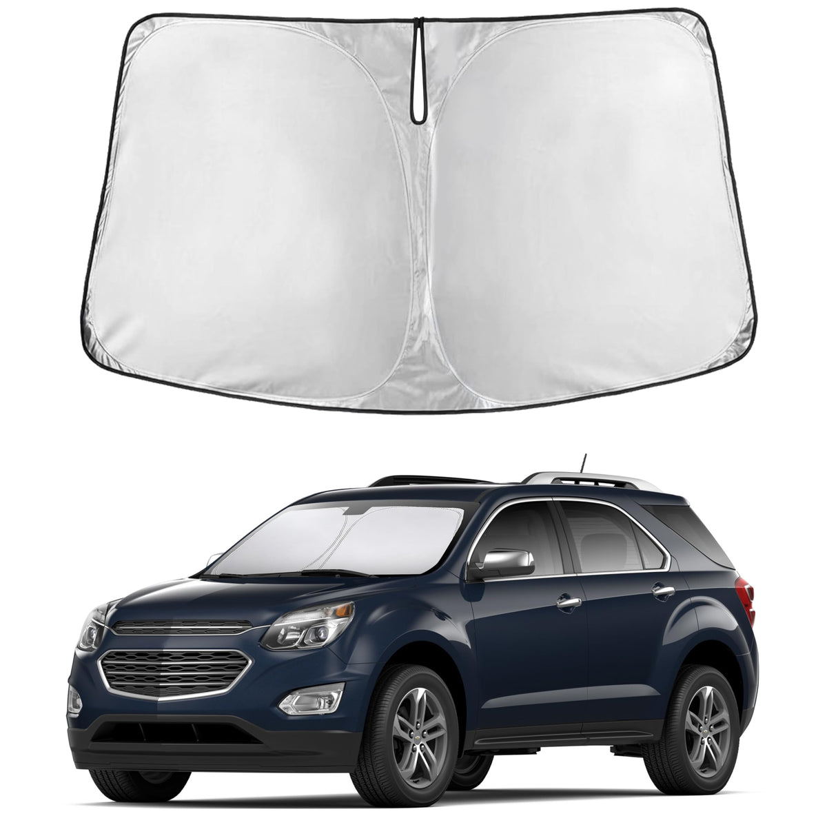 EcoNour front view showing full windshield coverage and easy fitting benefit