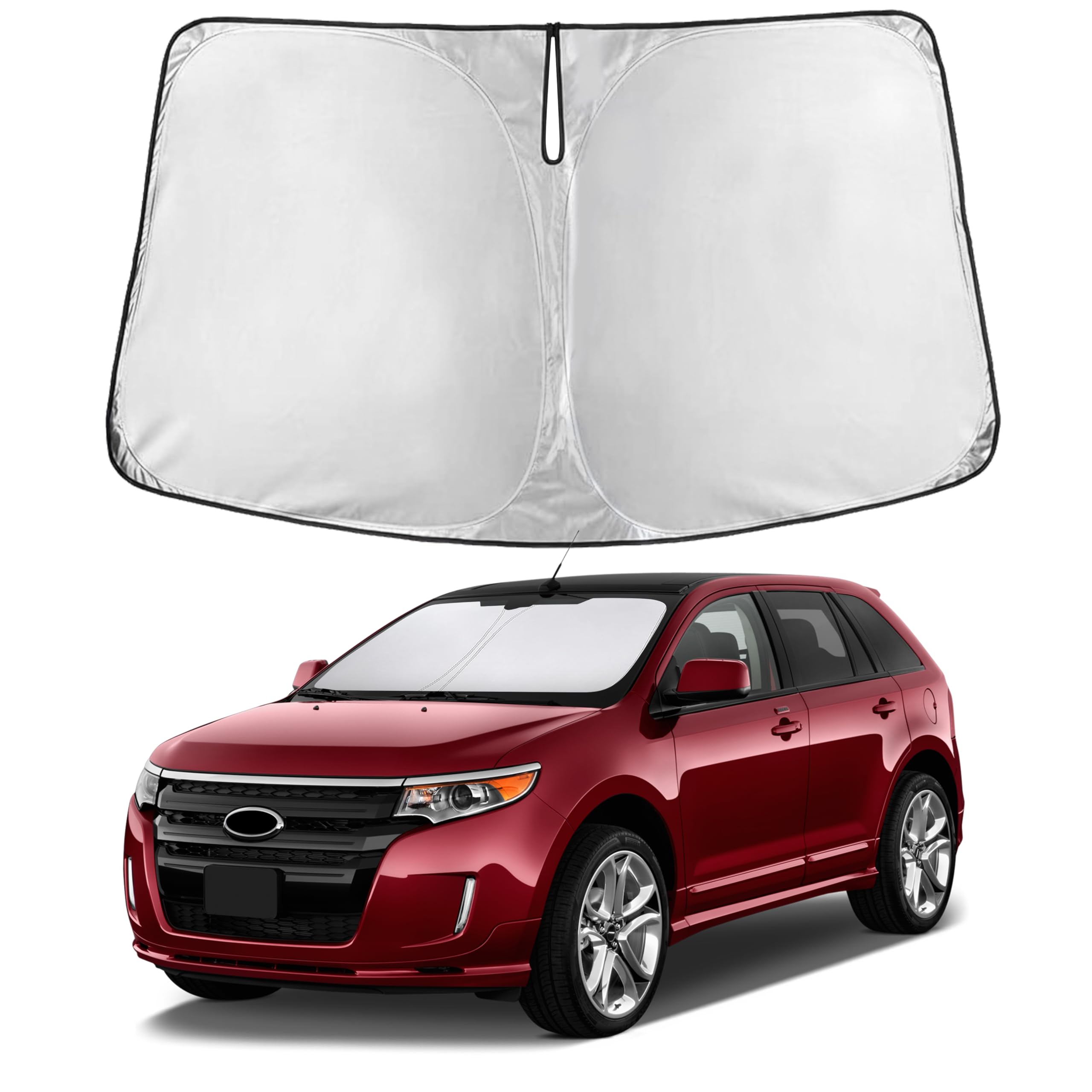EcoNour front view showing tailored fit for Ford Edge and full windshield protection