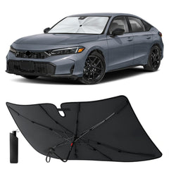 EcoNour front view of windshield shade showing full coverage benefit