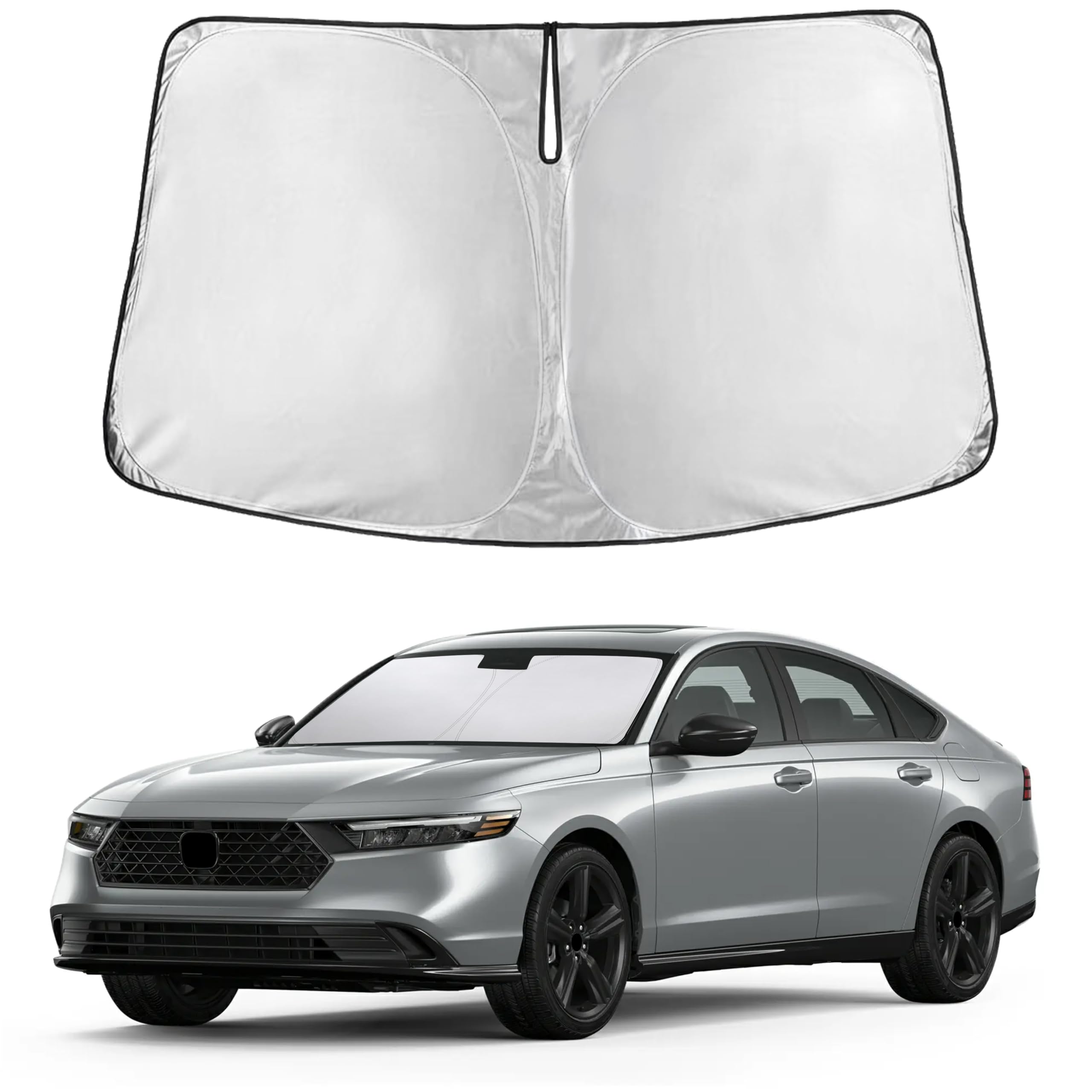 EcoNour front view showing perfect fit for Honda Accord windshield, keeps interior cool