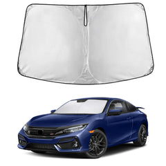 EcoNour front view installed on Honda Civic windshield showing full coverage benefit