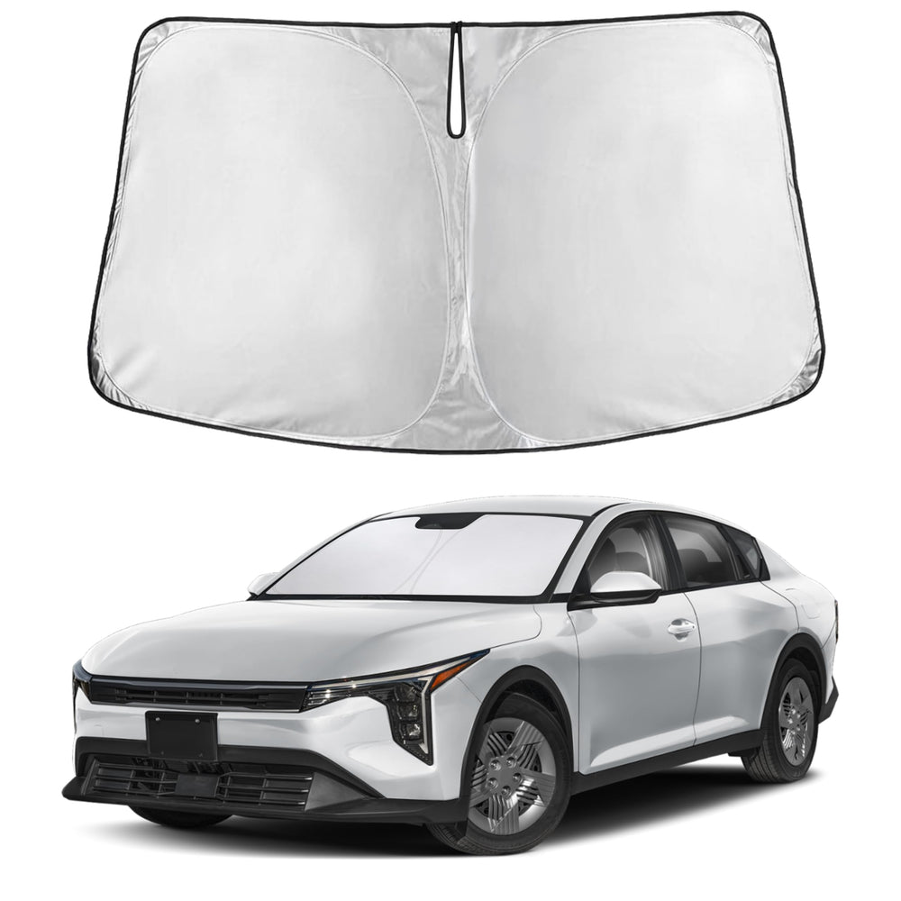 EcoNour front view fitted on Kia K4 windshield showing full coverage and protection