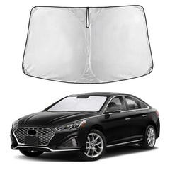 EcoNour front view on Sonata windshield showing full coverage and immediate heat reduction