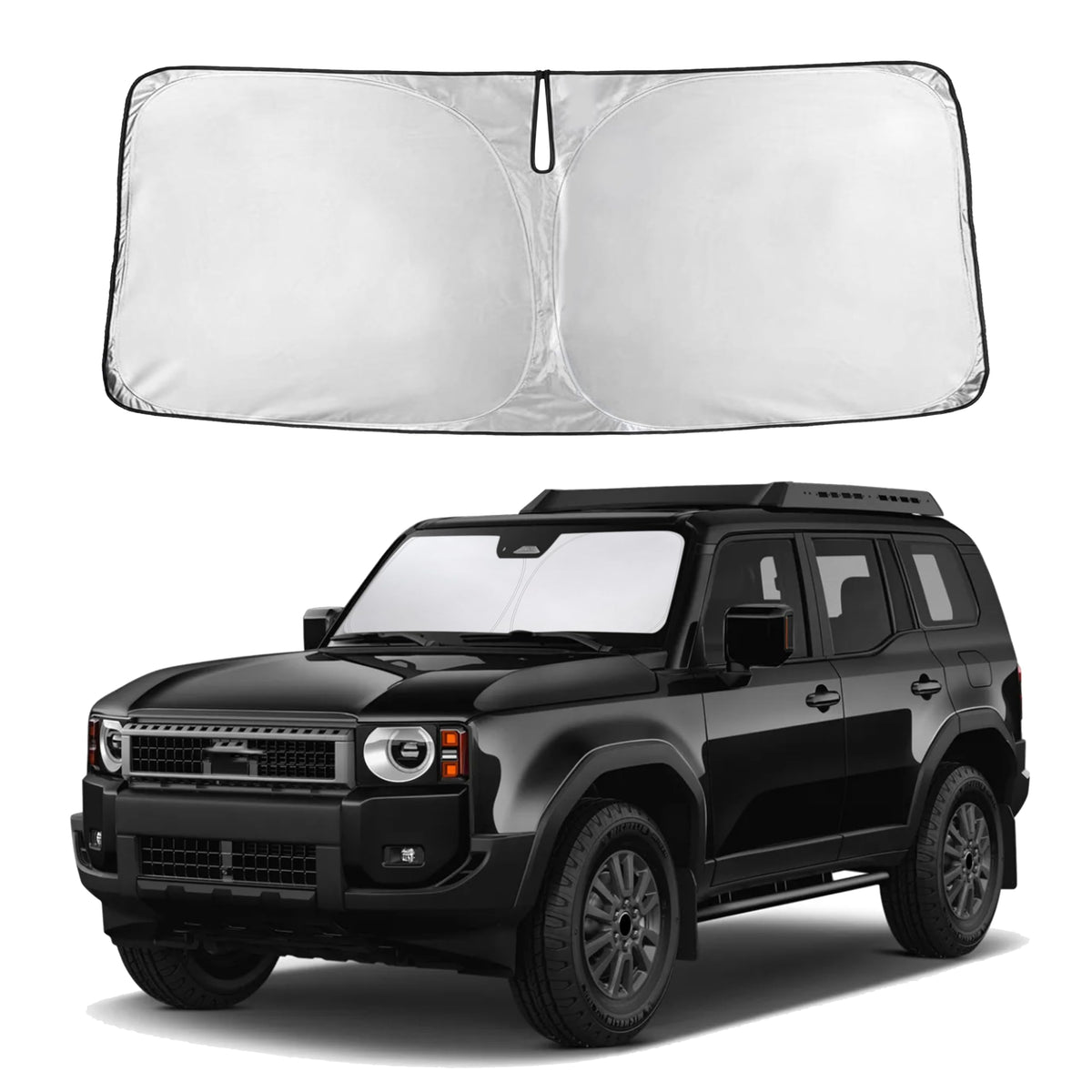 EcoNour front view on Land Cruiser windshield showing full coverage and protection
