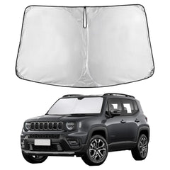 EcoNour sunshade front view showing full windshield coverage and protective benefit