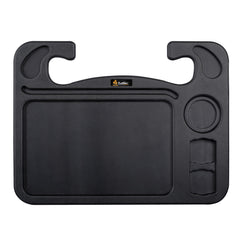 EcoNour front view of tray on steering wheel showing stable work surface