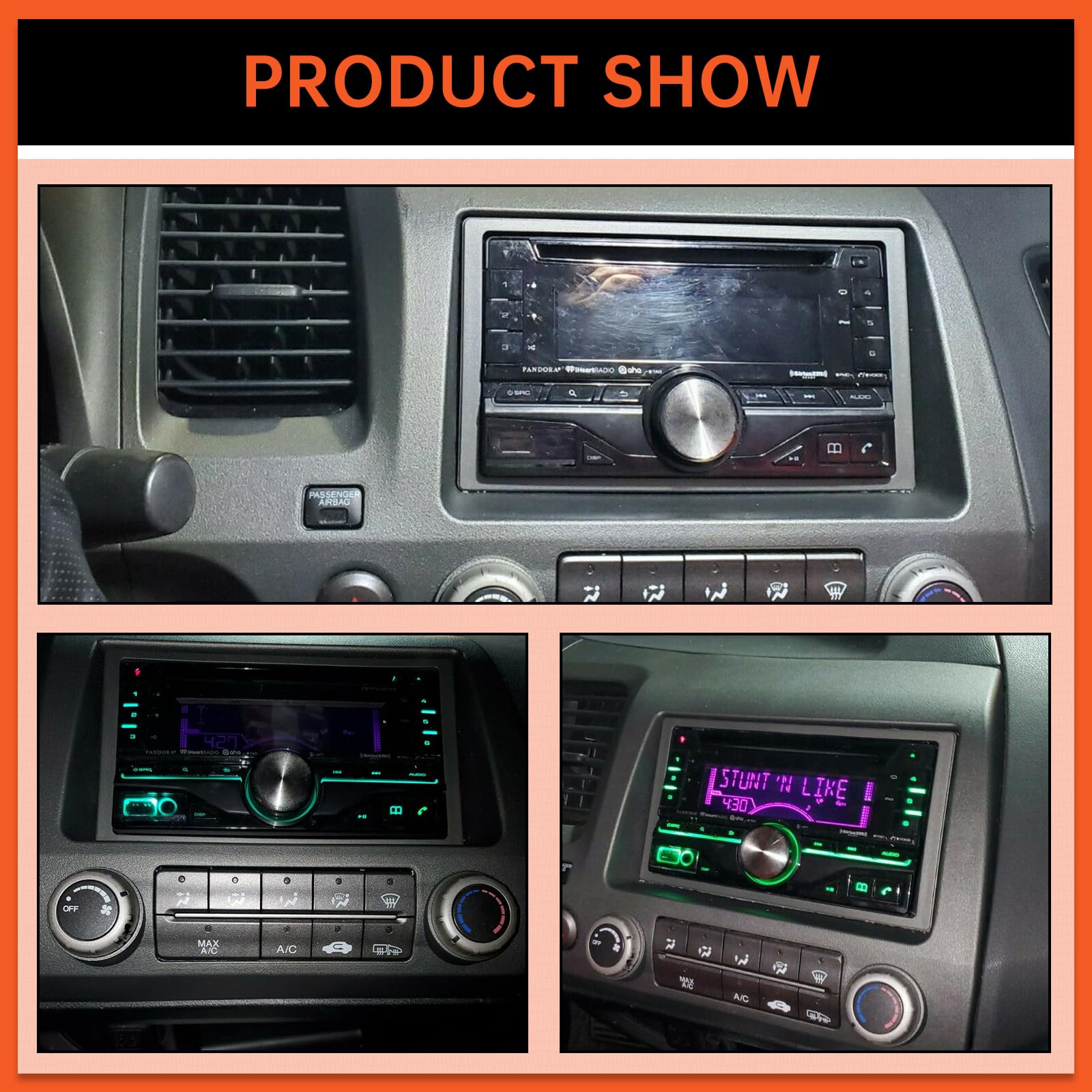 ECOTRIC installed in Civic dashboard showing finished appearance benefit