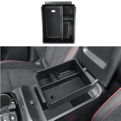 ECOZEN front view of console organizer showing neat storage and easy access