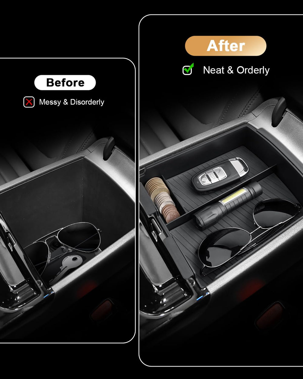 ECOZEN organizer with phone and keys for scale and practical capacity