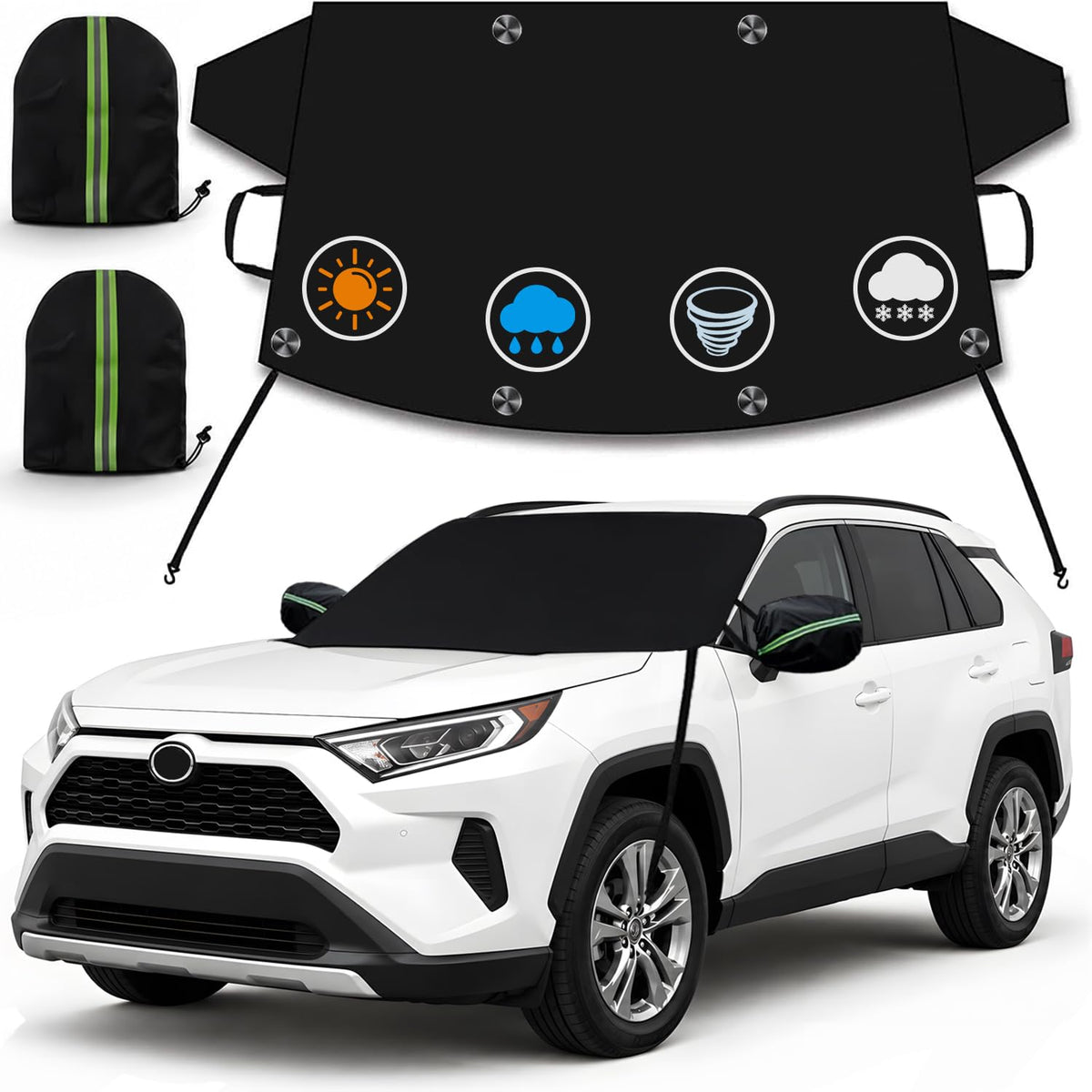 EcoZoro front view of windshield cover showing full fit and protection