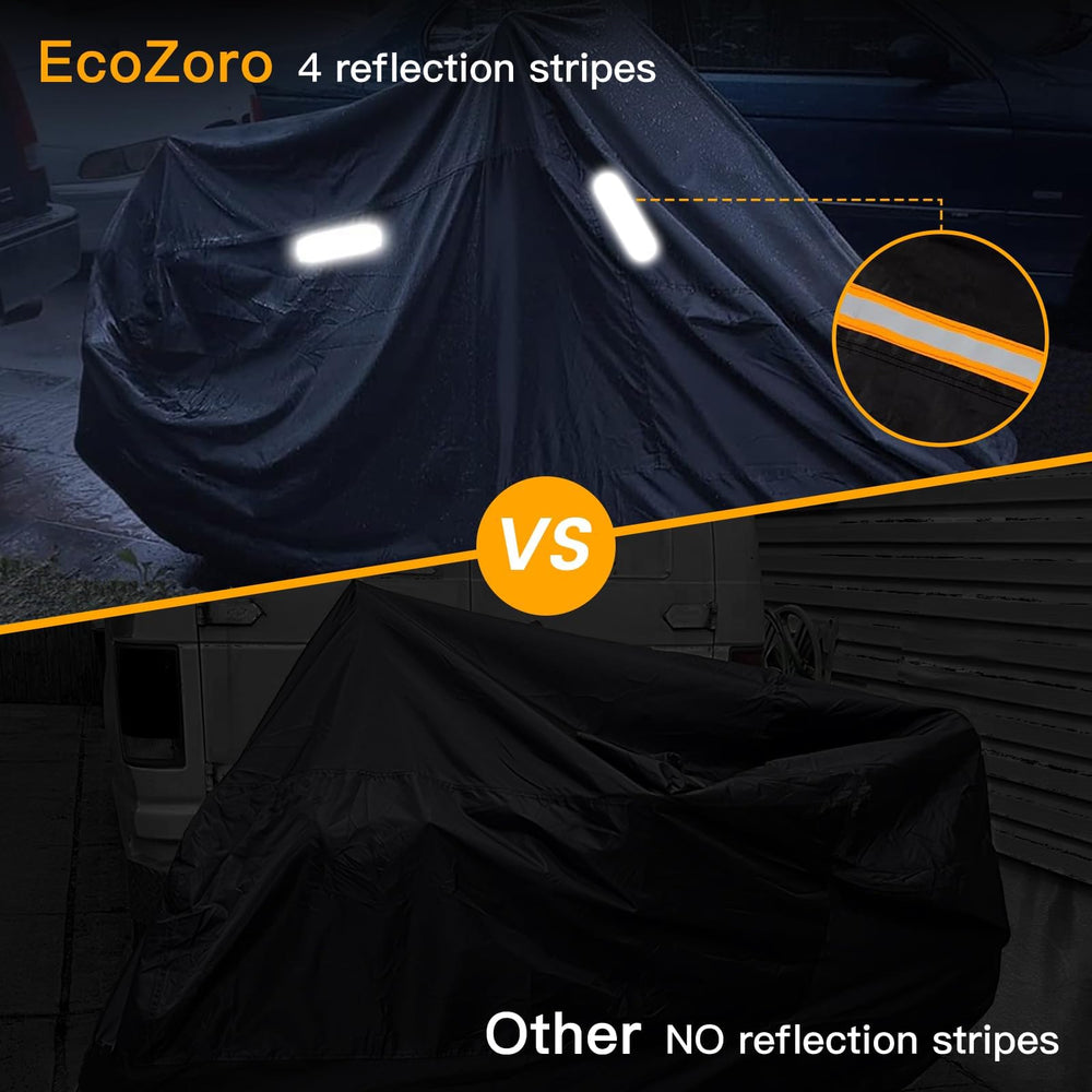 EcoZoro cover on cruiser showing fit for large motorcycles