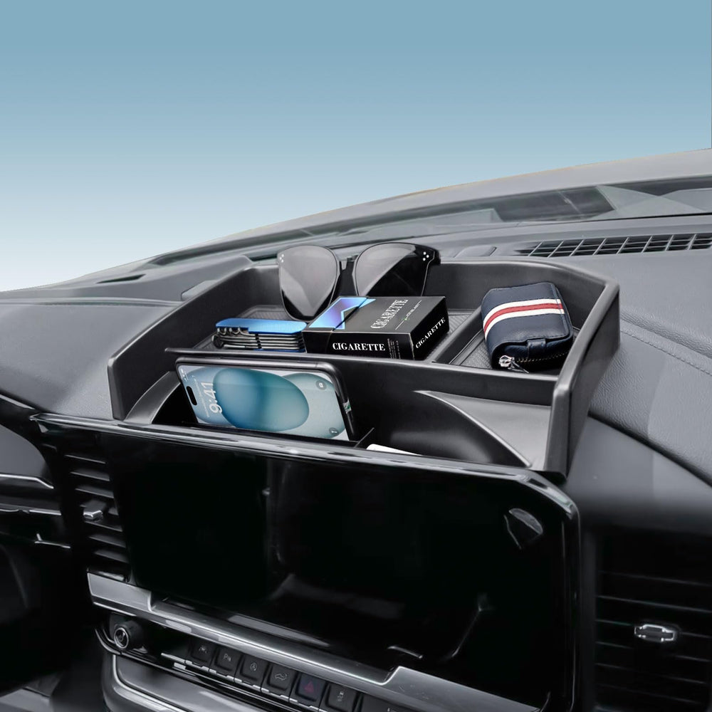 EDBETOS front view installed behind 13.4-inch screen, keeps dashboard tidy