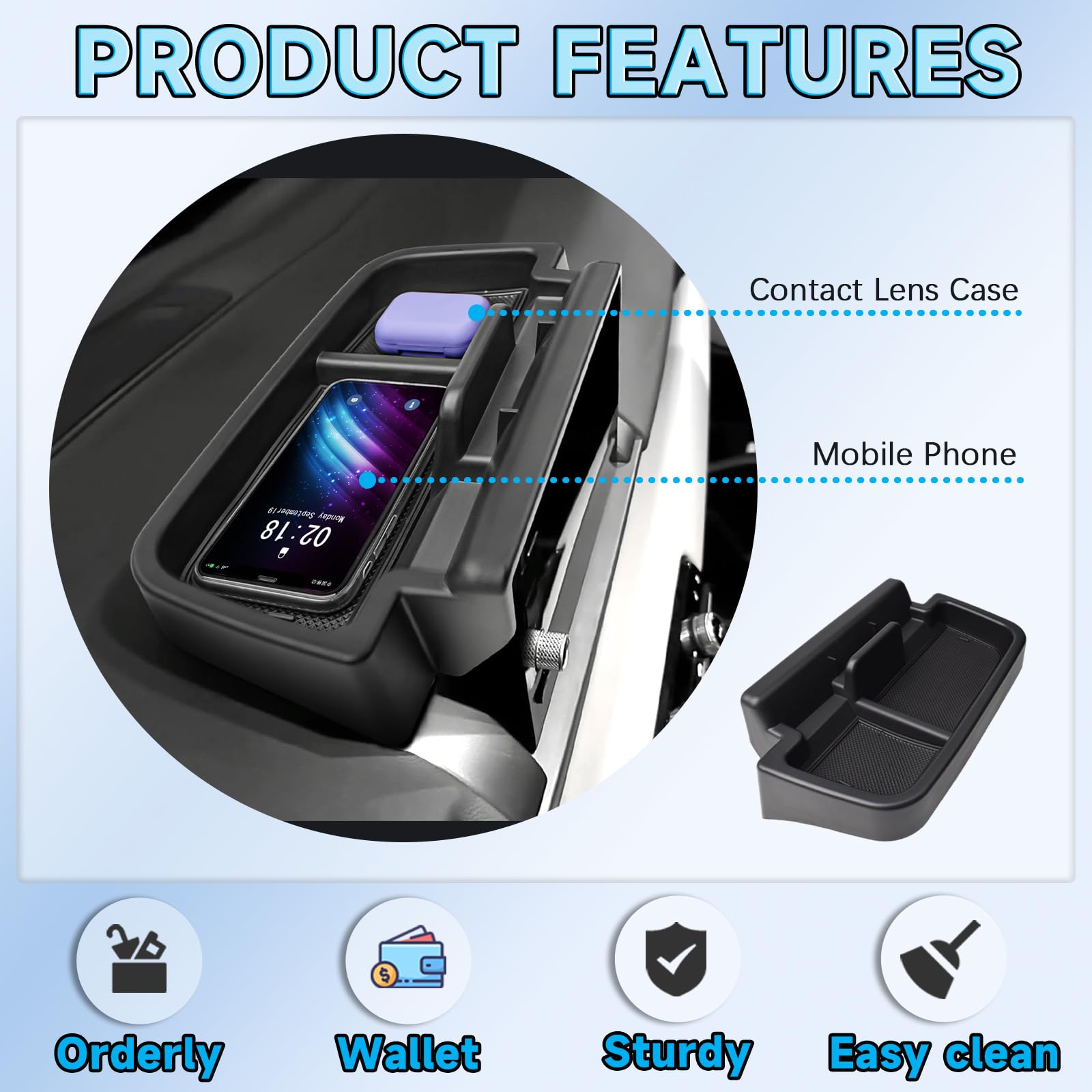 EDBETOS organizer installed in 2023–2025 Honda Pilot dashboard with 9-inch screen