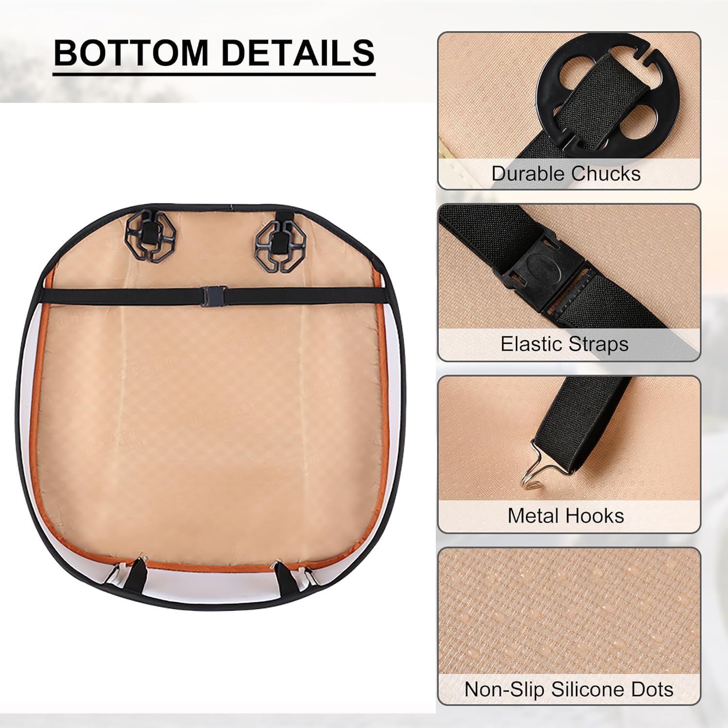 EDEALYN seat cover installed on driver seat demonstrating fit and stability