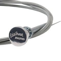 Edelbrock choke cable installed in engine bay demonstrating fit and routing