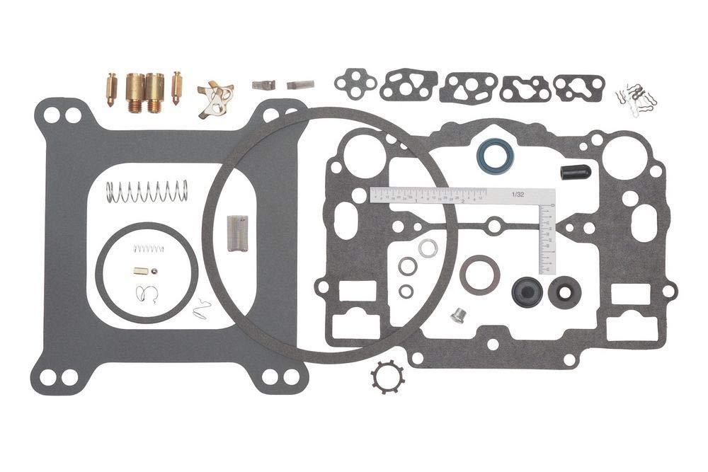 Edelbrock kit front view showing parts for reliable carburetor performance