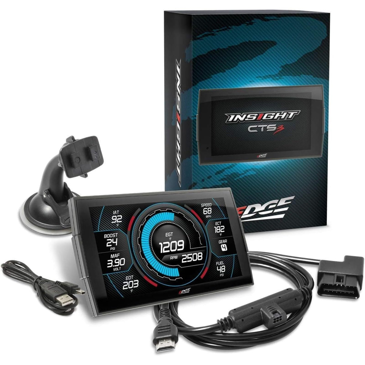 Edge Insight CTS3 front display showing gauges for quick monitoring