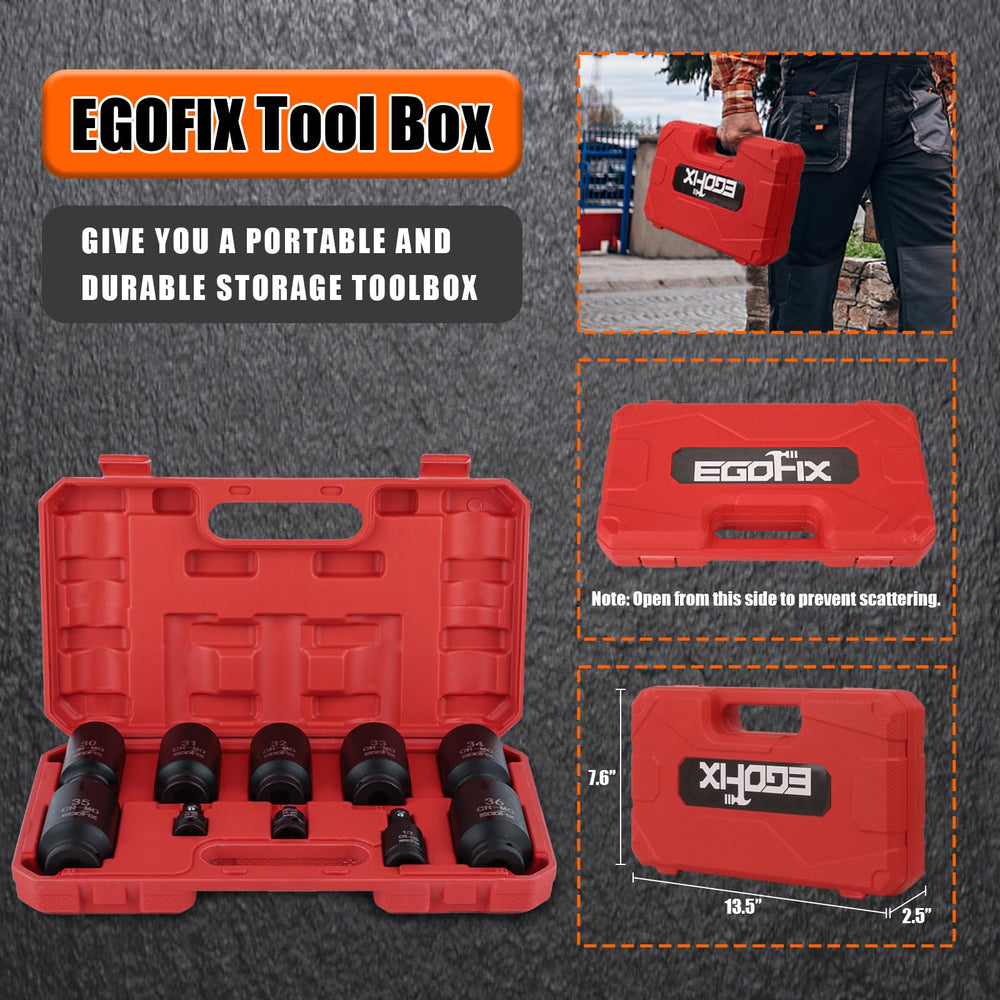 EGOFIX adapter and drive connection detail showing compatibility and secure fit