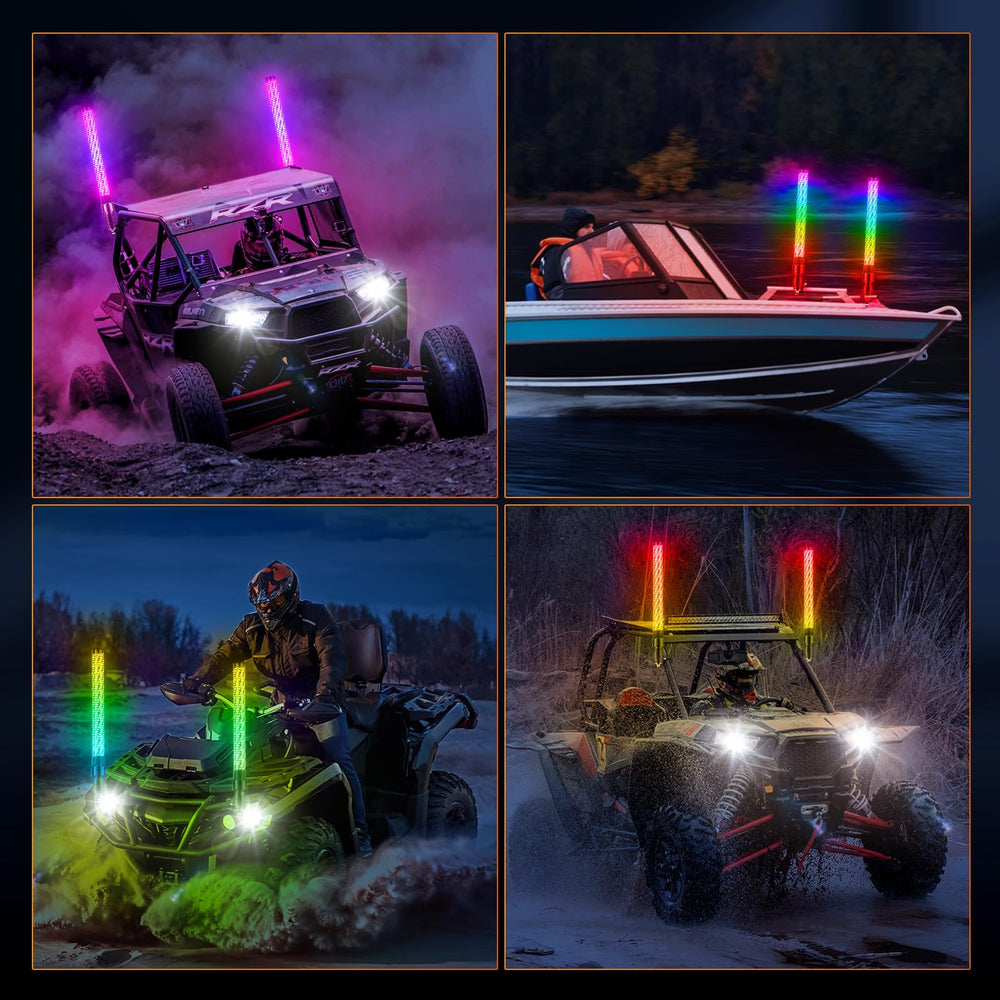 Ehaho night-mode lifestyle shot showing vibrant RGB effects and attraction