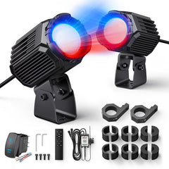 Ehaho front-facing whipless LED lights showing compact 50mm design and bright visibility