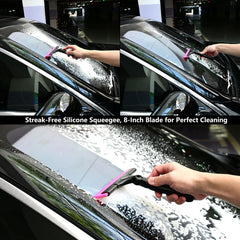 EHDIS squeegee used on car windshield for streak-free water removal