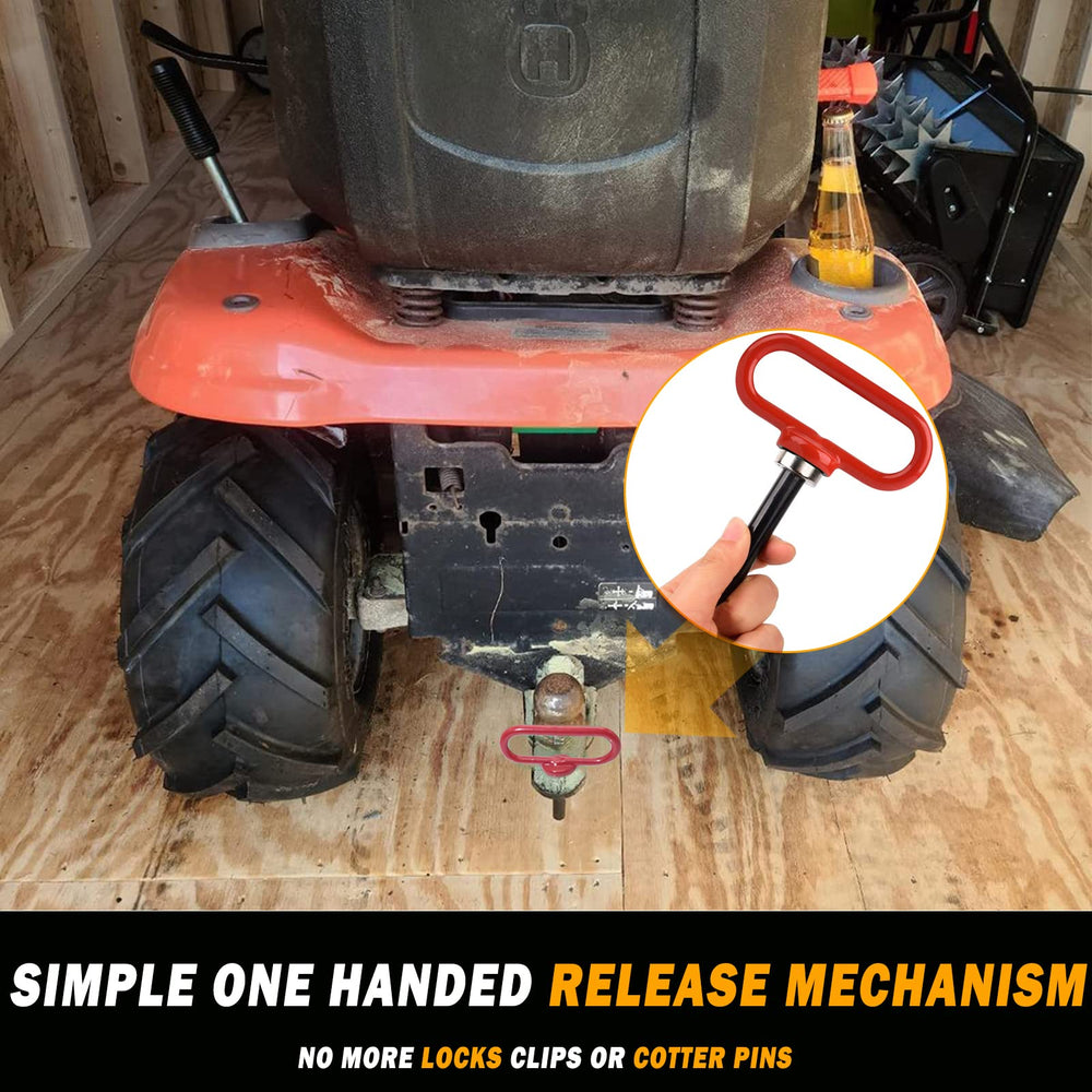EilxMag hitch pin with cotter pin in place offering double safety protection