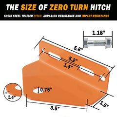 EilxMag hitch mounted on a zero-turn mower demonstrating quick hookup