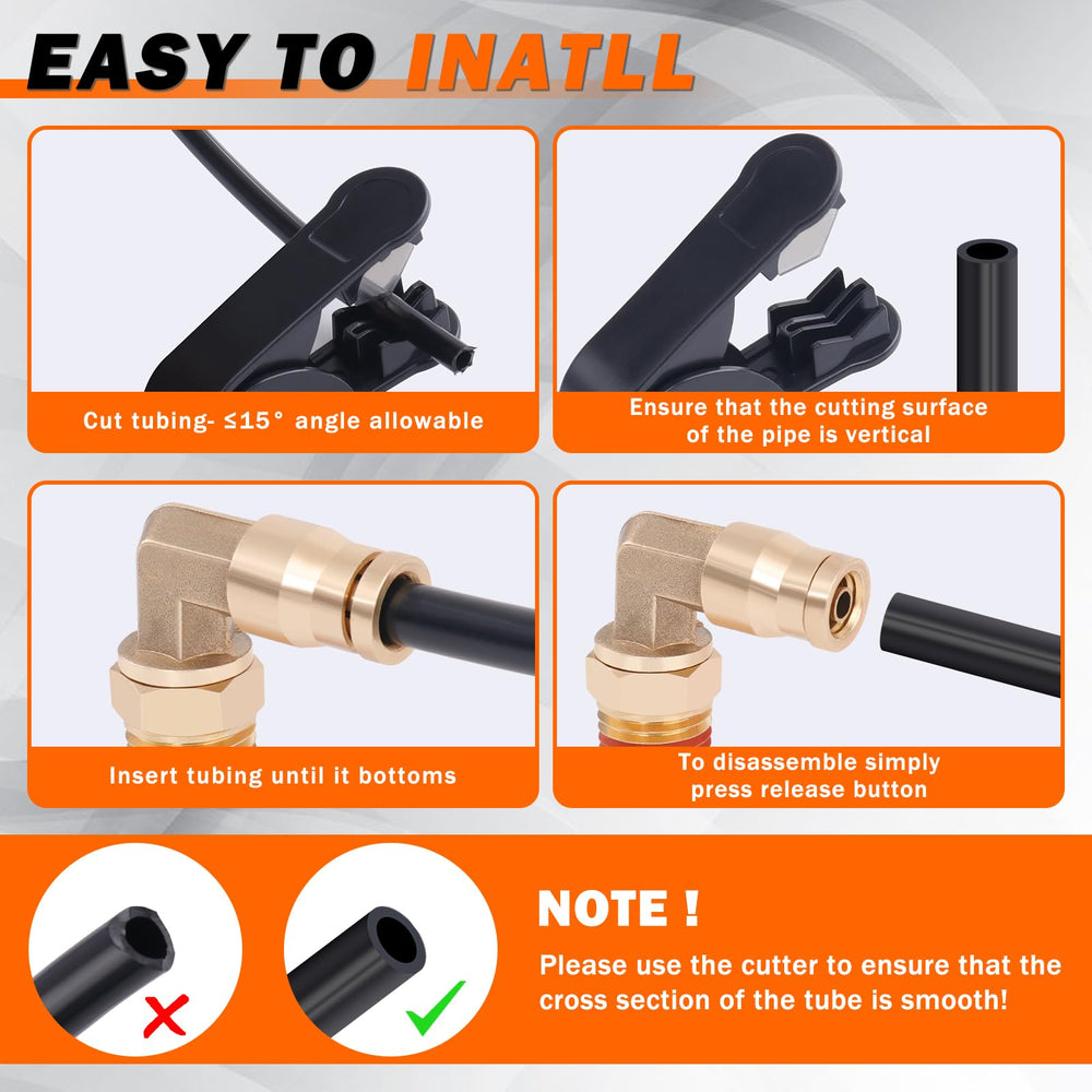 EilxMag plastic tubing cutter cutting hose showing clean cuts for leak prevention