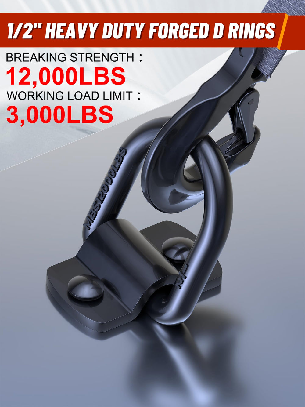 EilxMag D-ring beside a wrench to show scale and quick-install size benefit