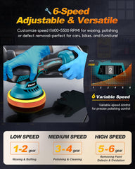 Eioehtl polisher used on car hood demonstrating smooth swirl-free finish