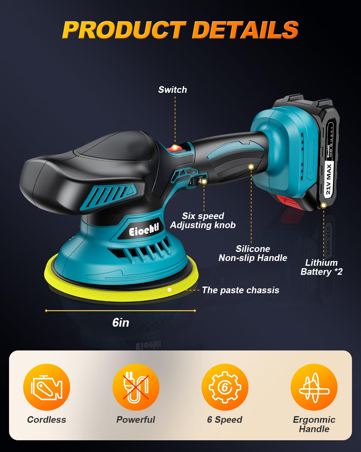 Eioehtl polisher held in hand showing scale and ergonomic grip advantage