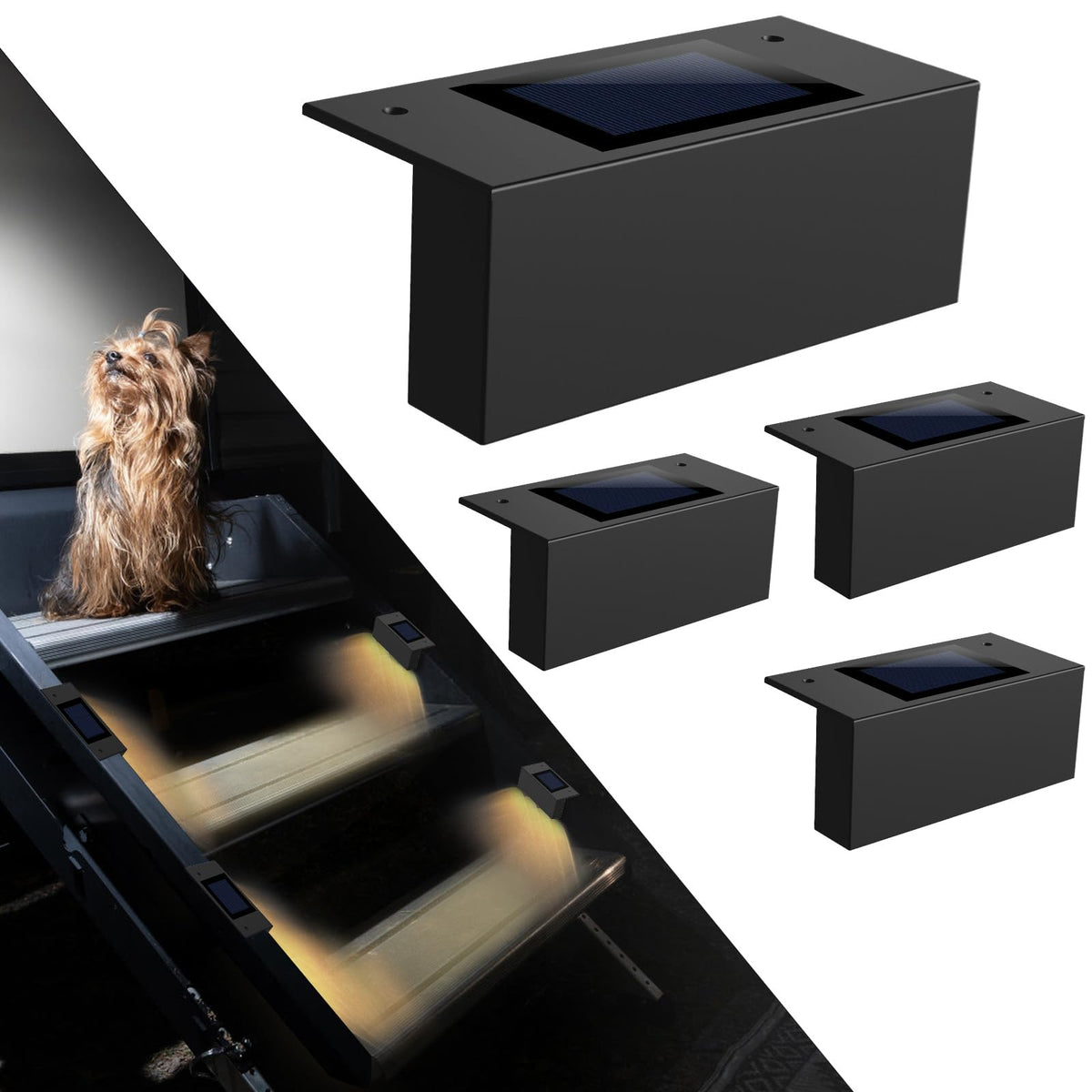 EJYTRVT front packaging showing four solar LED strips and benefits