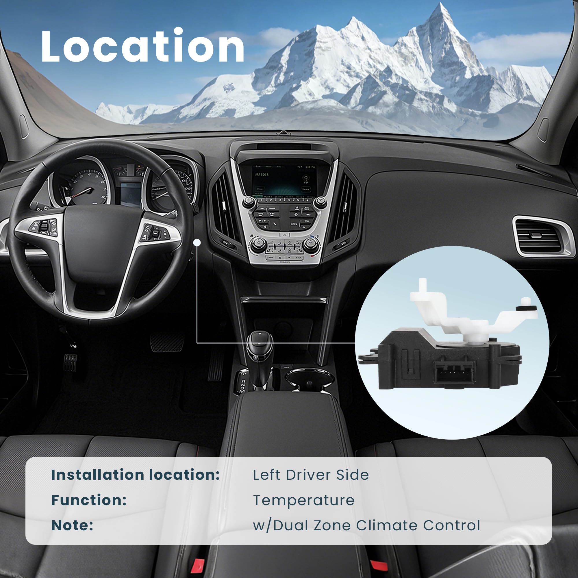 EKLN actuator mounted under dash demonstrating easy access and correct placement