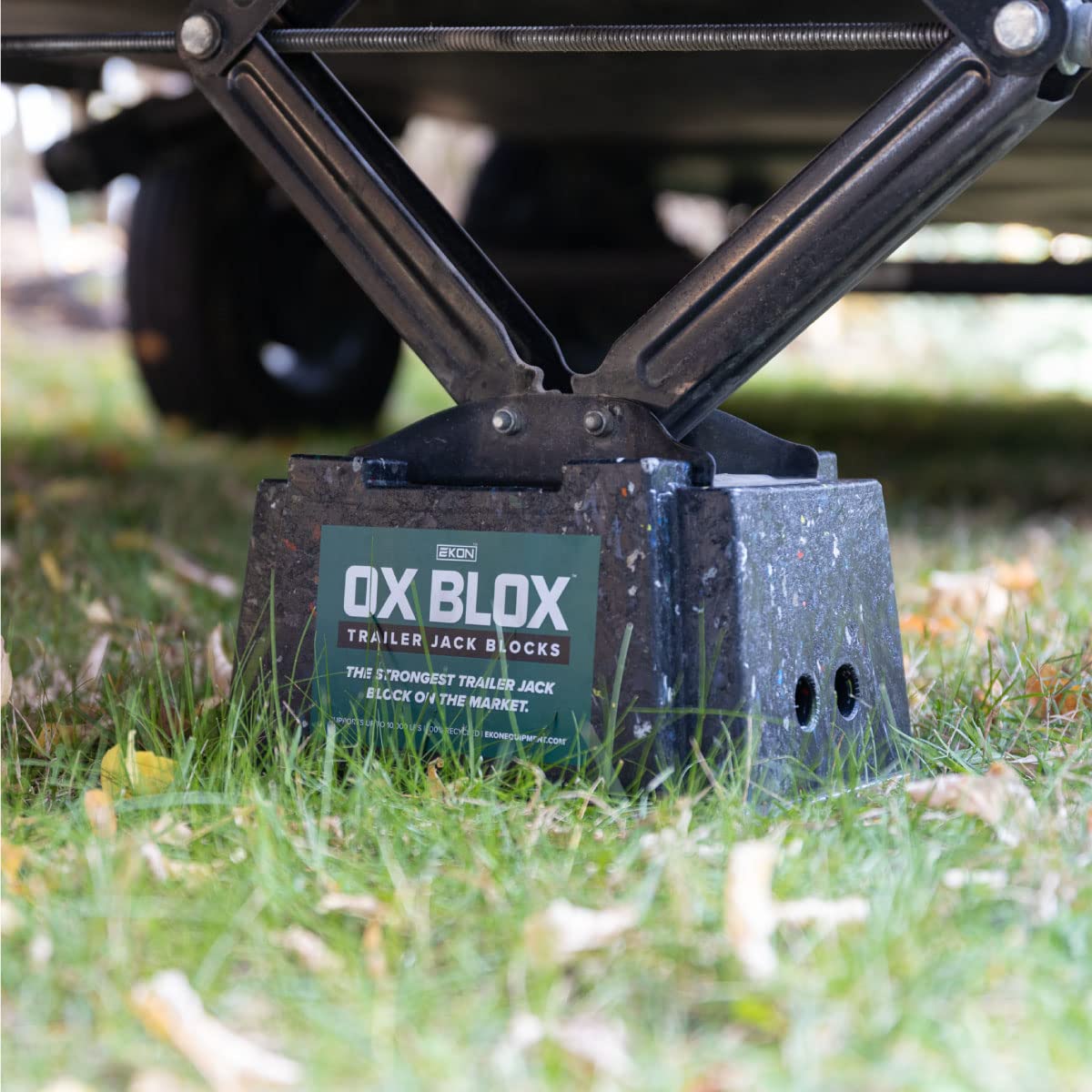 EKON OX BLOX placed on gravel at a campsite preventing sinking