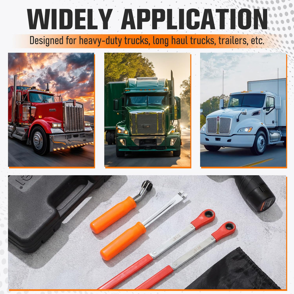 ElaraBerry tool set being used on a truck axle showing practical fit and faster adjustments