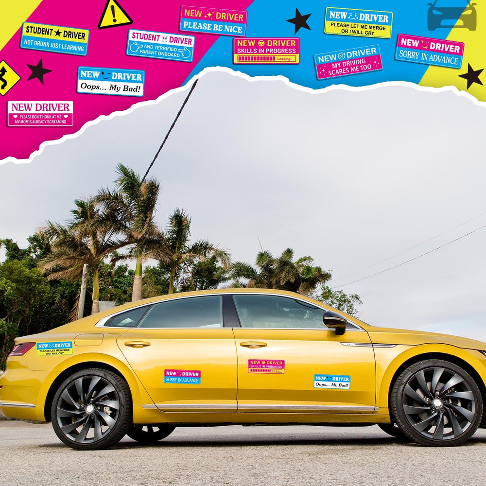ElaraBerry magnet on learner driver car in everyday use promoting patience