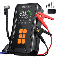 Elccyu front view of jump starter showing compact design and portability benefit