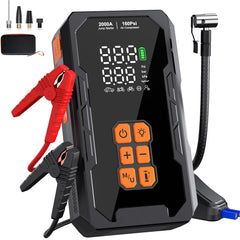 Elccyu front view showing compact jump starter and control layout for easy roadside use