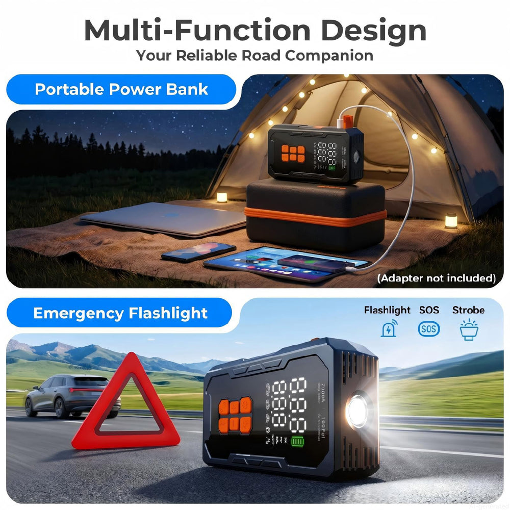 Elccyu size comparison next to smartphone to show portability and power-bank convenience