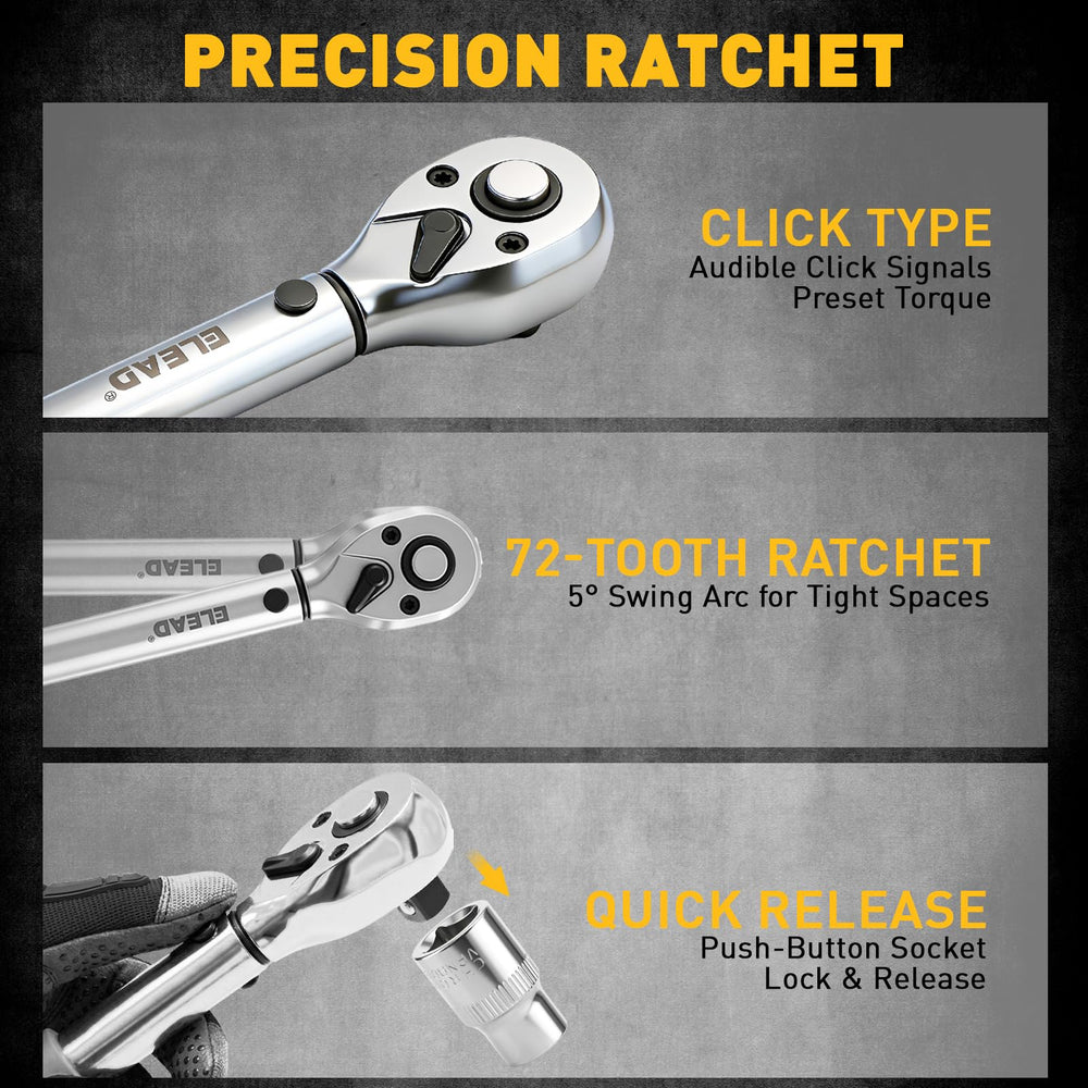 ELEAD Torx and E‑Torx bit sockets grouped to handle specialty fasteners during engine service