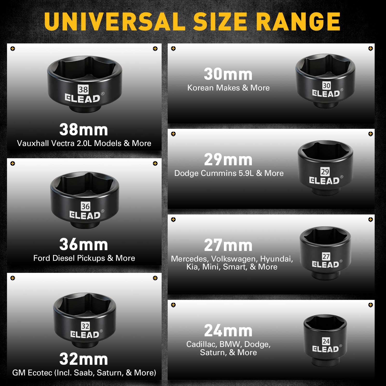 ELEAD permanent metric size markings detail for fast selection