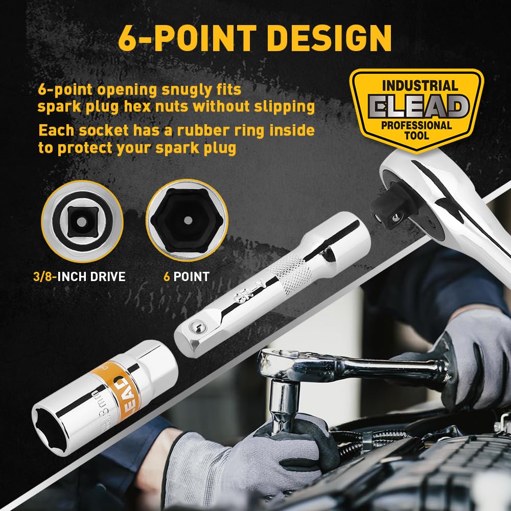 ELEAD sockets with clear stamped markings for fast size selection and organization