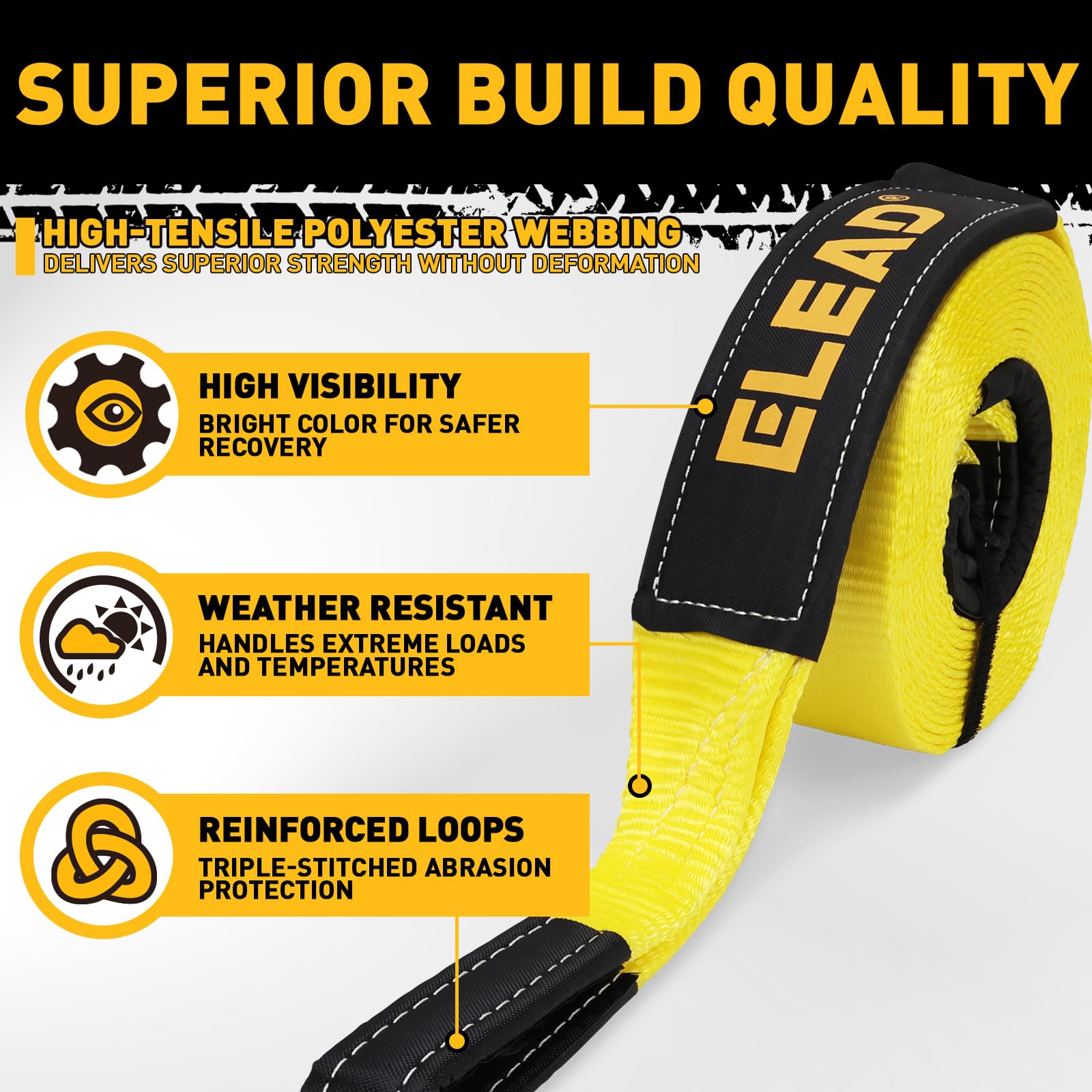 ELEAD close-up of strap material highlighting durable weave and abrasion resistance