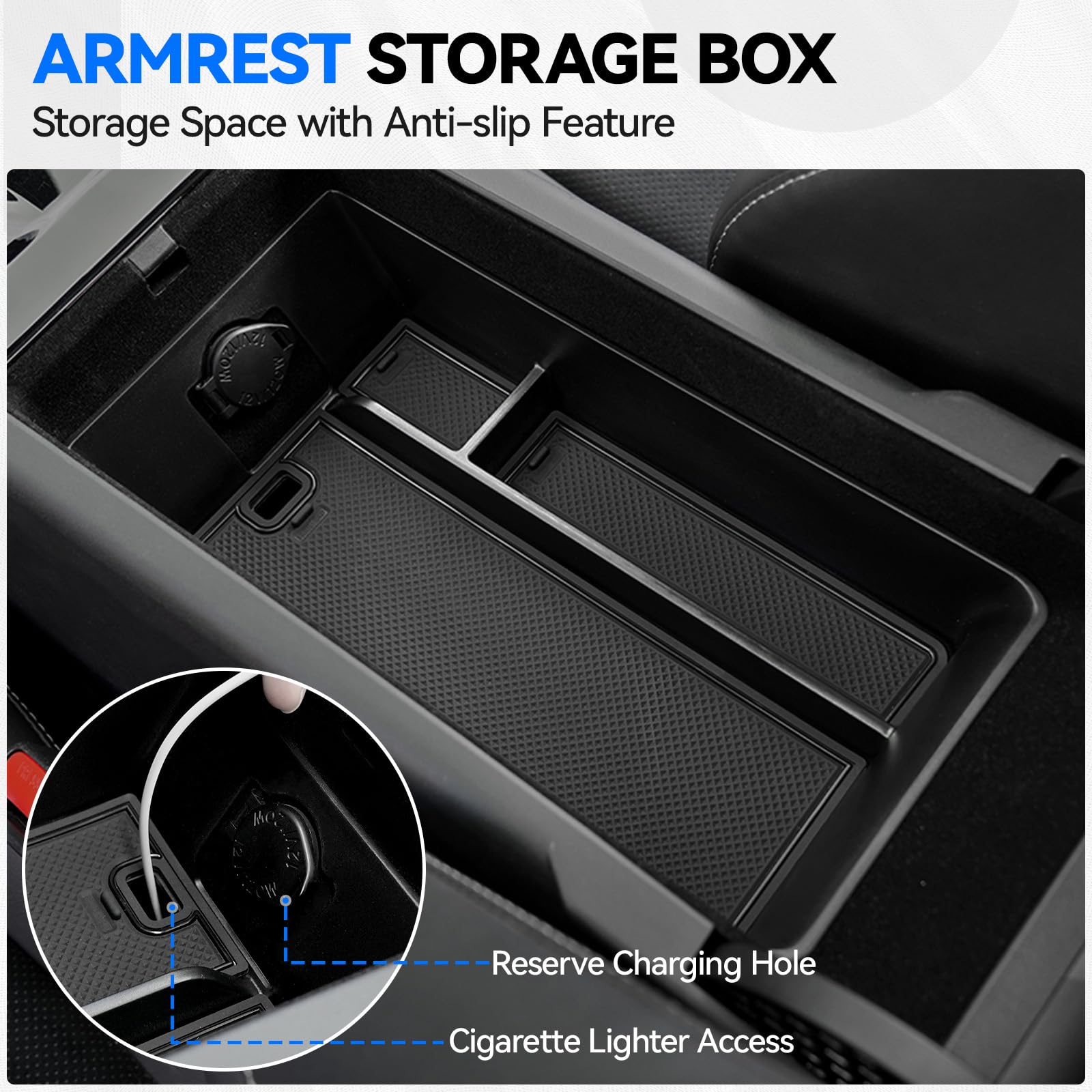 ELECFRESH center console organizer tray holding small accessories neatly