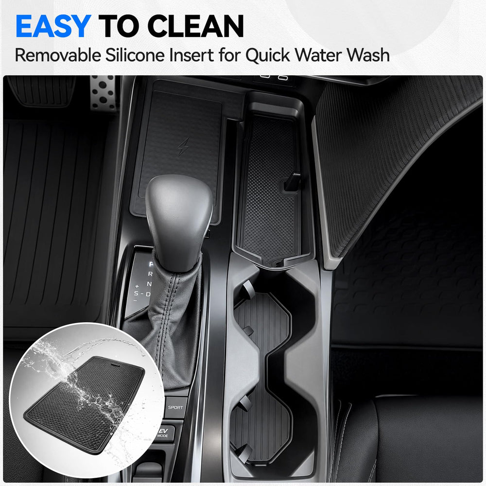 ELECFRESH organizer installed in Camry interior for tidy, quiet driving