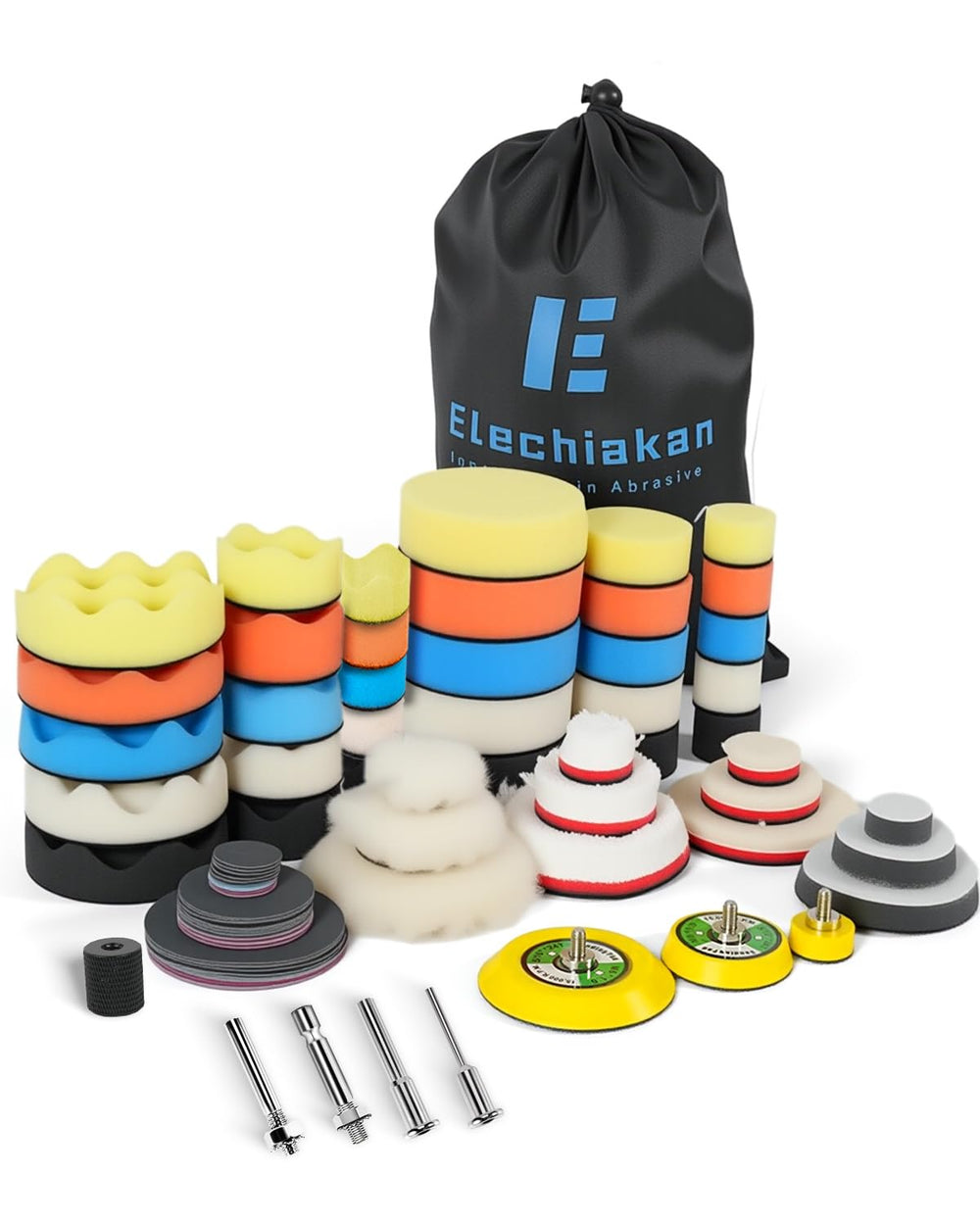 Elechiakan kit open showing pads and accessories for organized detailing