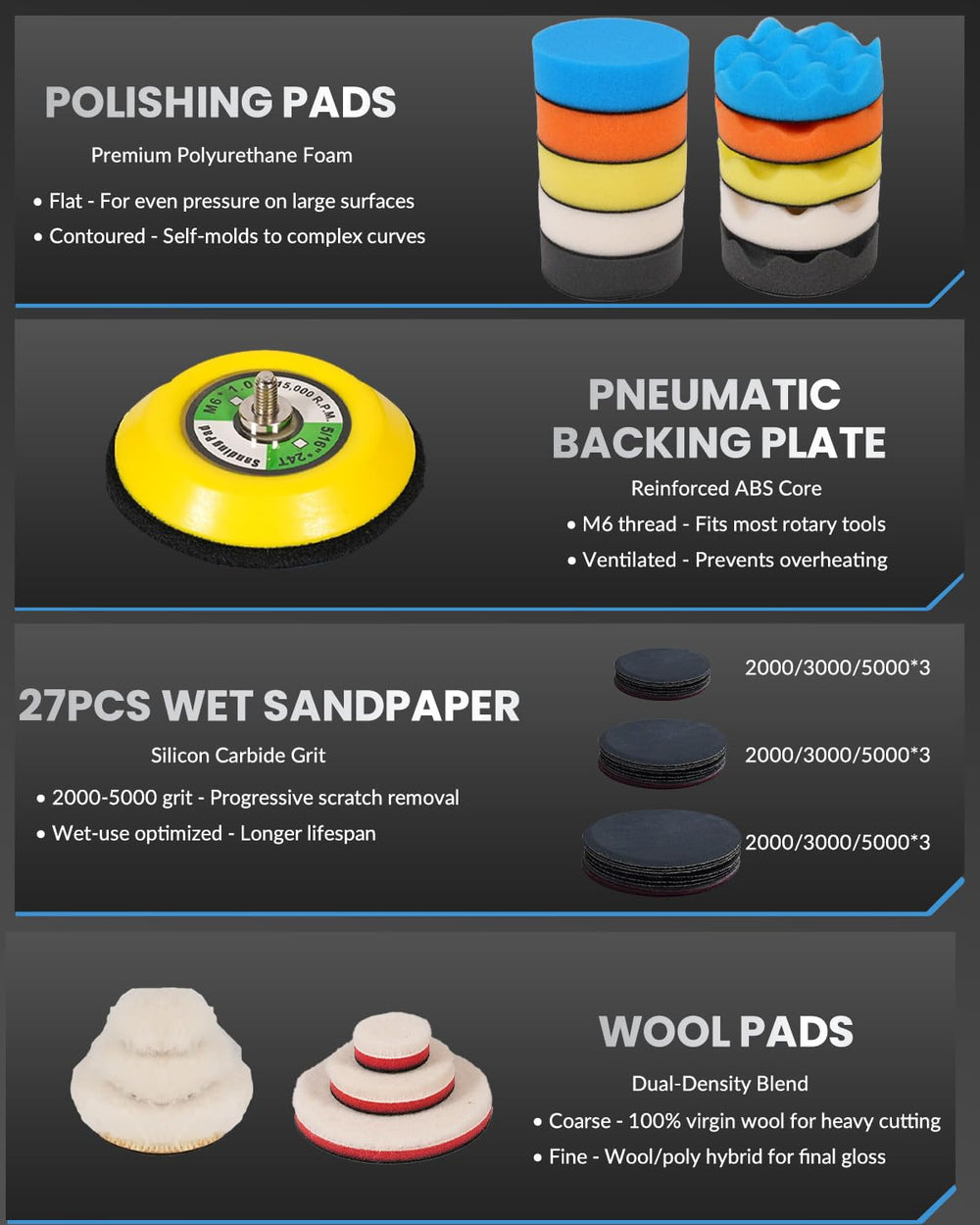 Elechiakan sanding discs 2000 3000 5000 grit for precise surface prep