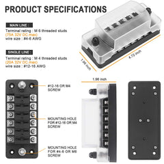ELECTOP fuse block installed in an RV electrical panel demonstrating tidy organization of accessory circuits